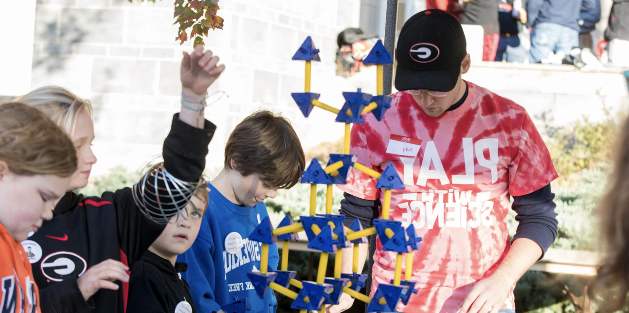 Students interacting during STEMzone activities